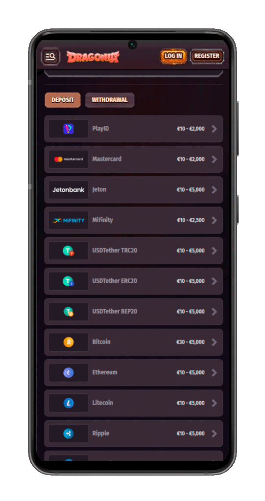Mobile app Dragonia casino deposit